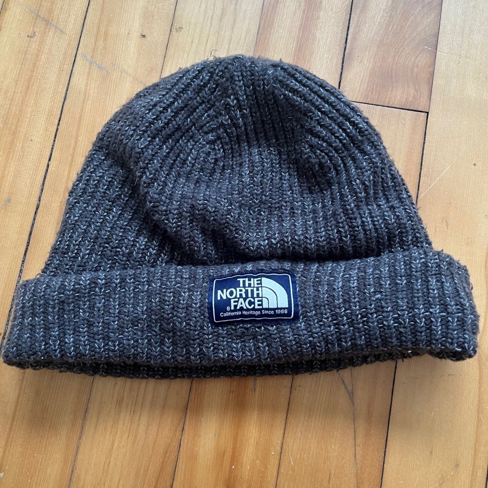 The North Face Beanie Hat Gray Knit Unisex One Size California Heritage
